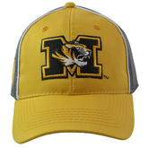Missouri Tigers Mizzou NCAA 2 Tone Gold/Gray Team Logo Adjustable Hat